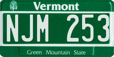 VT license plate NJM253