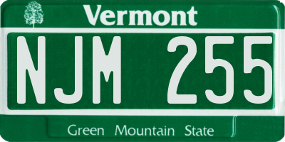 VT license plate NJM255