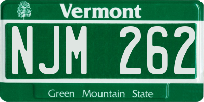 VT license plate NJM262