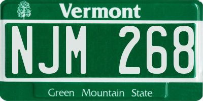 VT license plate NJM268