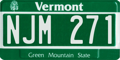 VT license plate NJM271