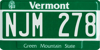 VT license plate NJM278