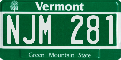 VT license plate NJM281