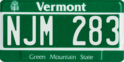 VT license plate NJM283
