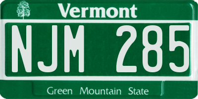 VT license plate NJM285