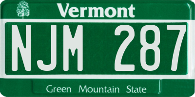 VT license plate NJM287