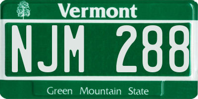 VT license plate NJM288