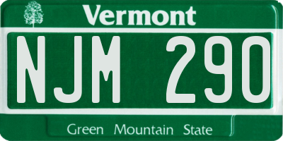 VT license plate NJM290