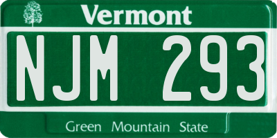 VT license plate NJM293