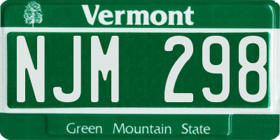VT license plate NJM298