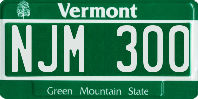 VT license plate NJM300