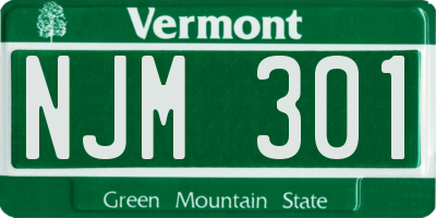 VT license plate NJM301