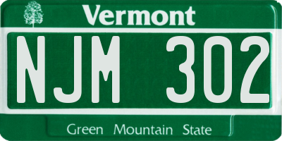 VT license plate NJM302