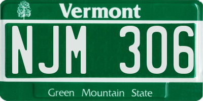 VT license plate NJM306