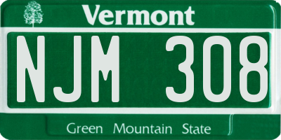 VT license plate NJM308