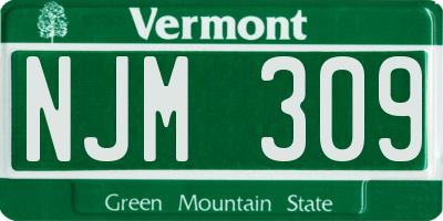 VT license plate NJM309