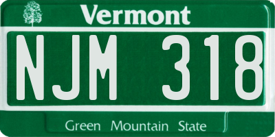 VT license plate NJM318