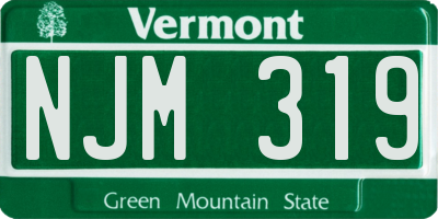 VT license plate NJM319