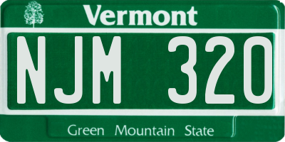 VT license plate NJM320