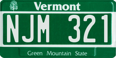VT license plate NJM321