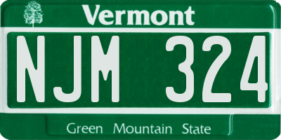 VT license plate NJM324