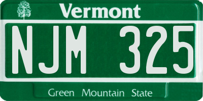 VT license plate NJM325