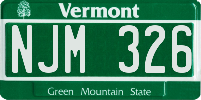 VT license plate NJM326