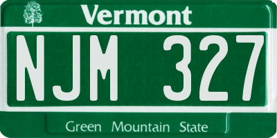 VT license plate NJM327