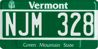 VT license plate NJM328