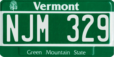 VT license plate NJM329