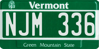 VT license plate NJM336