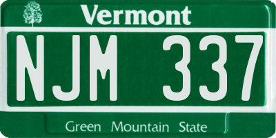 VT license plate NJM337