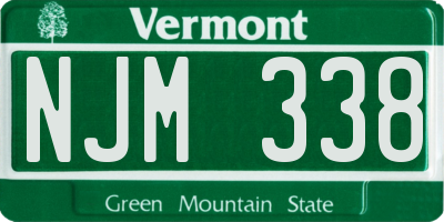 VT license plate NJM338