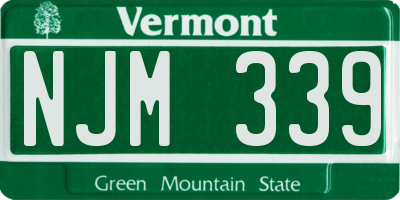 VT license plate NJM339