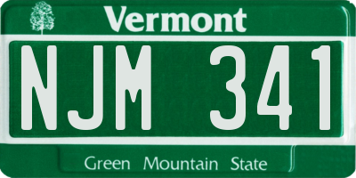 VT license plate NJM341