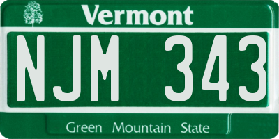 VT license plate NJM343