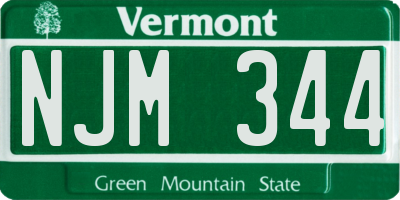VT license plate NJM344