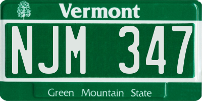 VT license plate NJM347