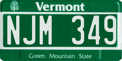 VT license plate NJM349
