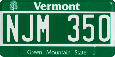 VT license plate NJM350