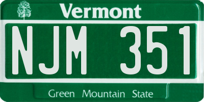 VT license plate NJM351