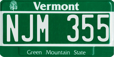 VT license plate NJM355