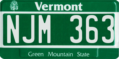 VT license plate NJM363