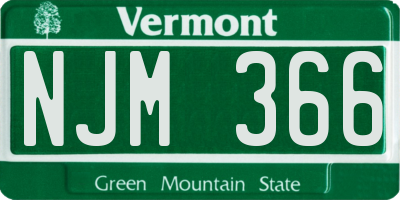 VT license plate NJM366