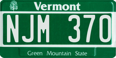 VT license plate NJM370