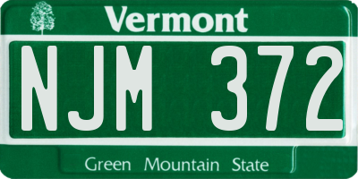 VT license plate NJM372
