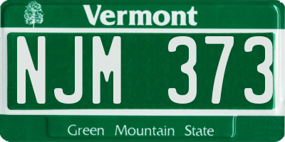 VT license plate NJM373