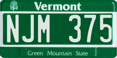 VT license plate NJM375