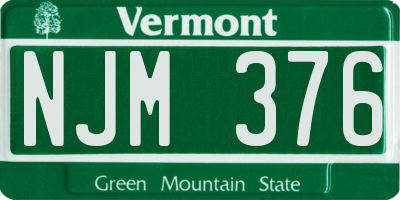 VT license plate NJM376