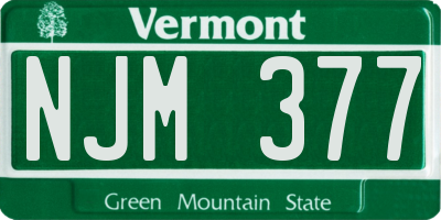 VT license plate NJM377